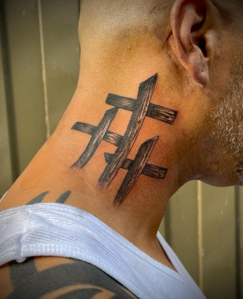 Med Tech. Запись со стены. | Cross tattoo neck, Neck tattoo for guys, Cross  tattoo for men